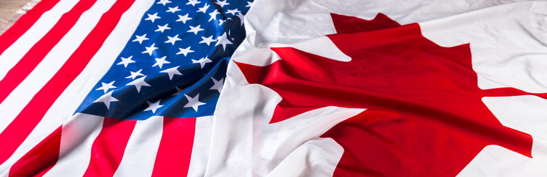 United States and Canada Flags
